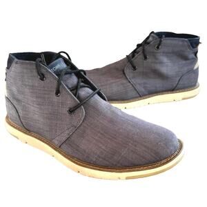 Toms Mens Navi Chukka Boots Blue Ankle Lace Up Breathable Casual Flat Heel 10.5